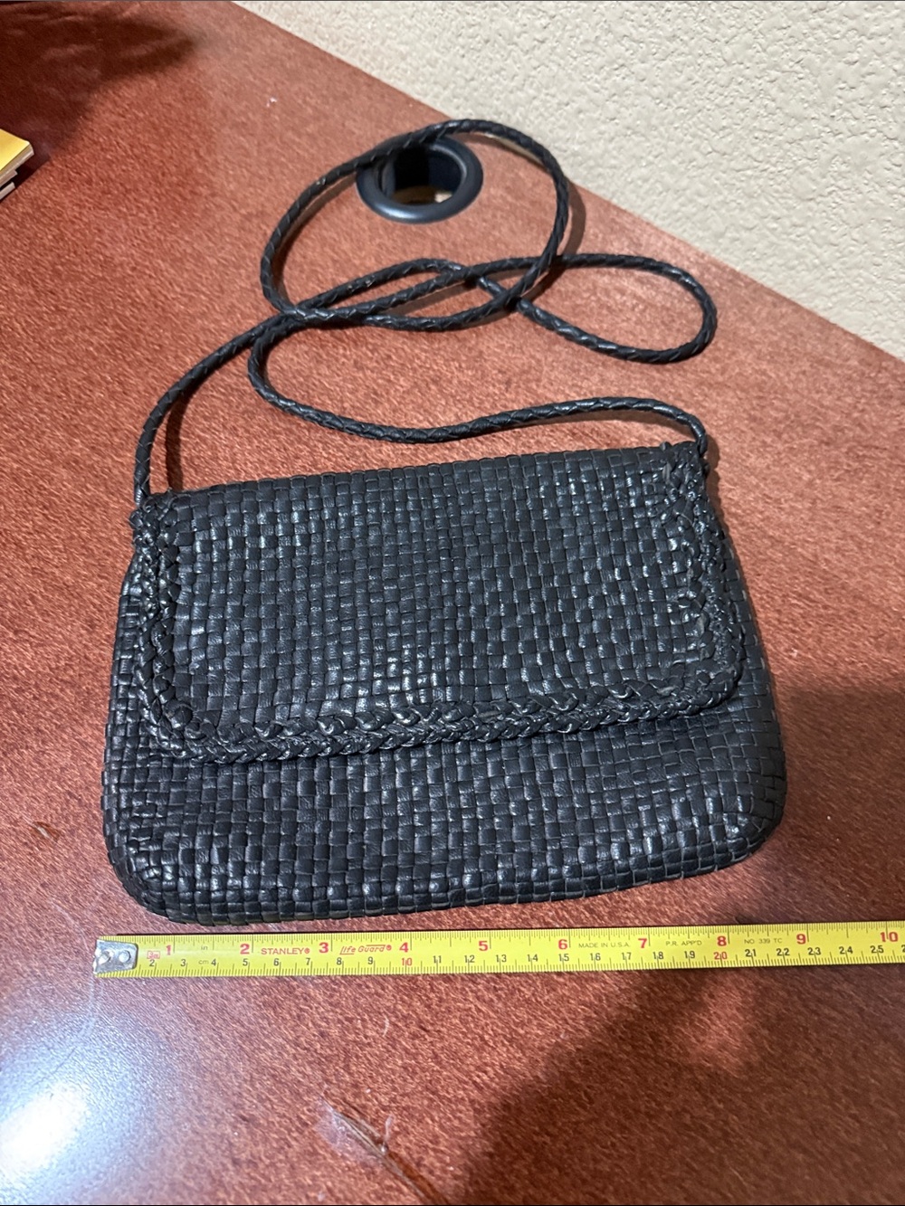 Dragon Diffusion Woven Crossbody Shoulder Bag - Black